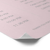 Minimalist Wedding Order of Events Dusky Rose ポスター (角)