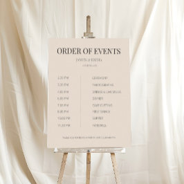 Minimalist Wedding Order of Events Soft Latte ポスター