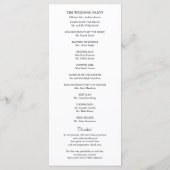 Minimalist Wedding Order of Service Program プログラム (裏面)