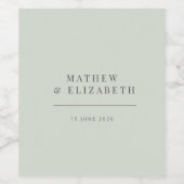 Minimalist Wedding | Pale Sage ワインラベル (シングルラベル)