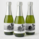 Minimalist Wedding Photograph Sparkling Wine Label スパークリングワインラベル (ボトル)