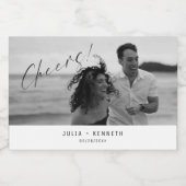 Minimalist Wedding Photograph Sparkling Wine Label スパークリングワインラベル (シングルラベル)
