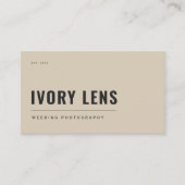 Minimalist Wedding Photography | サンドストーン ベージュ 名刺 (正面)