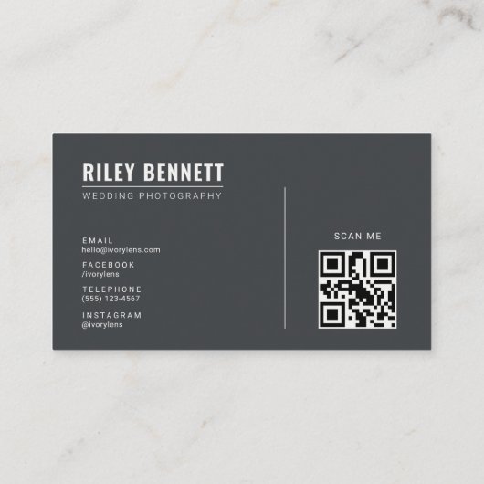 Minimalist Wedding Photography | Forge Gray 名刺 (裏面)