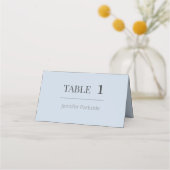 Minimalist Wedding Place Cards | Dusky Blue プレイスカード (正面)