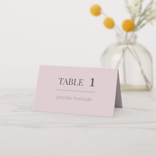 Minimalist Wedding Place Cards | Dusky Rose プレイスカード (正面)