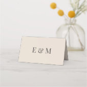 Minimalist Wedding Place Cards Soft Latte プレイスカード (裏面)