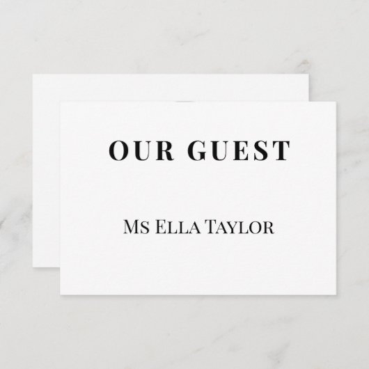 Minimalist Wedding Place Name Card | Table Seating (正面/裏面)