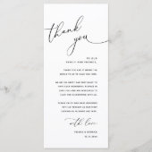 Minimalist Wedding Place Setting Thank You Card プログラム (正面)