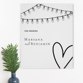 Minimalist Wedding Poster with String Lights ポスター