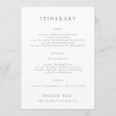 Minimalist Wedding Program Card with Monogram サンキューカード (裏面)