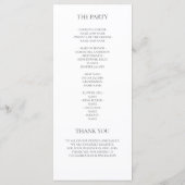 Minimalist Wedding Program Elegant Script メニュー (裏面)