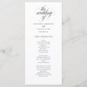 Minimalist Wedding Program Elegant Script メニュー (正面)