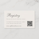 Minimalist Wedding Registry Card with QR Code エンクロージャーカード (正面)