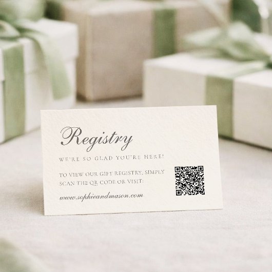 Minimalist Wedding Registry Card with QR Code エンクロージャーカード