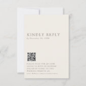Minimalist Wedding Reply Online QR Code Taupe 出欠カード (正面)