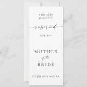 Minimalist Wedding Reserved Seating Tag 招待状 (正面)