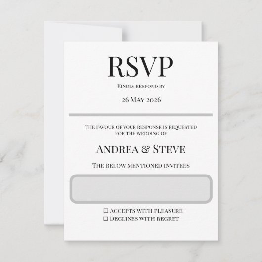 Minimalist Wedding RSVP Card | Editable Template (正面)
