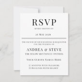 Minimalist Wedding RSVP Card | Elegant Classic (正面)