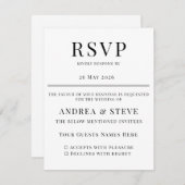 Minimalist Wedding RSVP Card | Elegant Classic (正面/裏面)