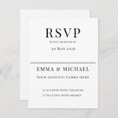 Minimalist Wedding RSVP Card | Elegant Editable (正面/裏面)