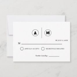 Minimalist Wedding RSVP Card | Simple Black &White 招待状