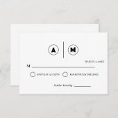 Minimalist Wedding RSVP Card | Simple Black &White 招待状 (正面/裏面)