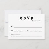 Minimalist Wedding RSVP Card | Simple Black &White 招待状 (正面)