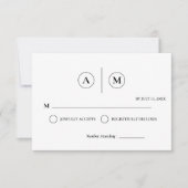 Minimalist Wedding RSVP Card | Simple Black &White 招待状 (正面)