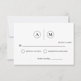 Minimalist Wedding RSVP Card | Simple Black &White 招待状