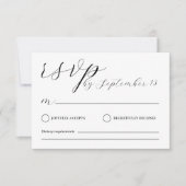Minimalist Wedding RSVP Card | Simple Black &White 招待状 (正面)