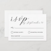 Minimalist Wedding RSVP Card | Simple Black &White 招待状 (正面/裏面)