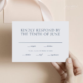 Minimalist Wedding RSVP Card with Meal Choices