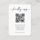 Minimalist Wedding RSVP QR Code Script Design 名刺 (正面)