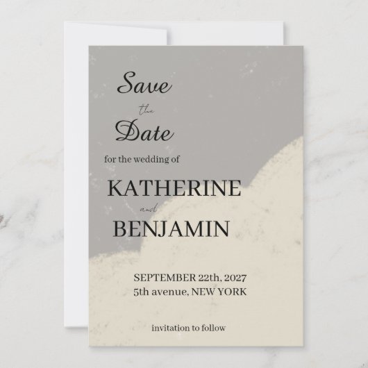 Minimalist Wedding Save The Date セーブザデート (正面)