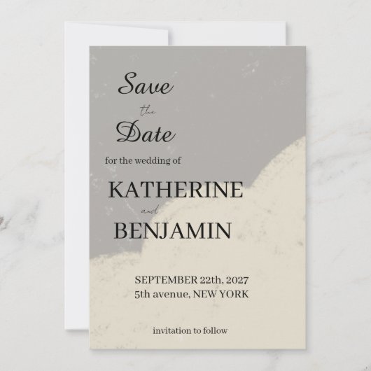 Minimalist Wedding Save The Date セーブザデート (正面)
