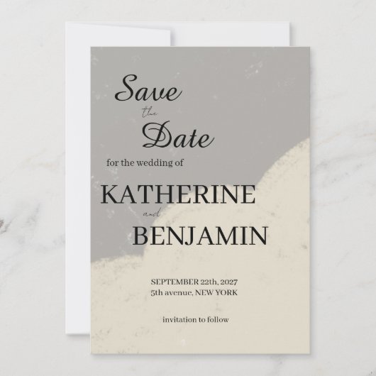 Minimalist Wedding Save The Date セーブザデート (正面)