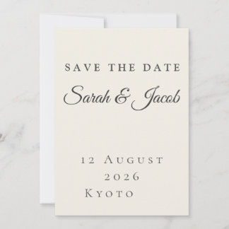 Minimalist Wedding Save the Date Card 招待状
