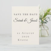 Minimalist Wedding Save the Date Card 招待状 (スタンド正面)
