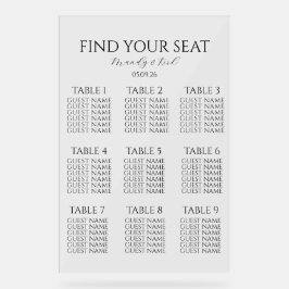 Minimalist Wedding Seating Chart | Custom Modern  アクリルサイン