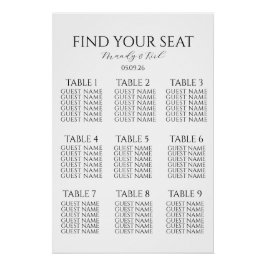 Minimalist Wedding Seating Chart | Custom Modern  ポスター