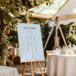 Minimalist Wedding Seating Plan (10) Dusky Blue ポスター