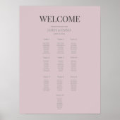 Minimalist Wedding Seating Plan (10) Dusky Rose ポスター (正面)