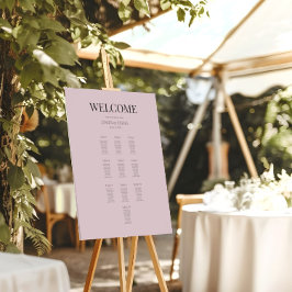 Minimalist Wedding Seating Plan (10) Dusky Rose ポスター