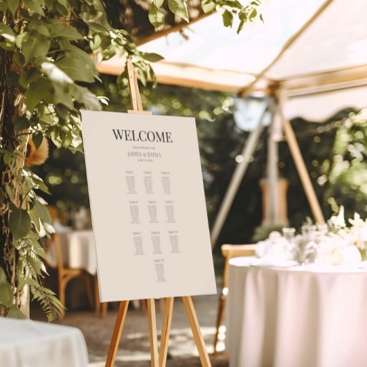Minimalist Wedding Seating Plan (10) Soft Latte ポスター