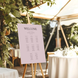 Minimalist Wedding Seating Plan (8) Dusky Rose ポスター