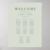 Minimalist Wedding Seating Plan(8) Pale Sage ポスター (正面)