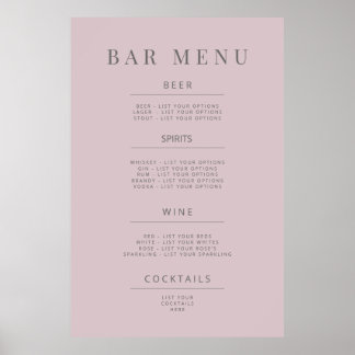 Minimalist Wedding Sign Poster Soft Beige ポスター