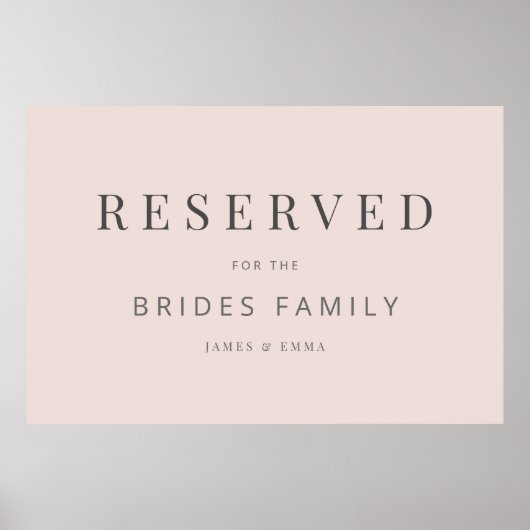 Minimalist Wedding Sign Warm Blush ポスター (正面)