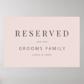 Minimalist Wedding Sign Warm Blush ポスター (正面)